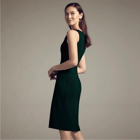 MM Lafleur Lydia Twist Strap Sheath Dress in Forest Green New Size 16 - Picture 2 of 14